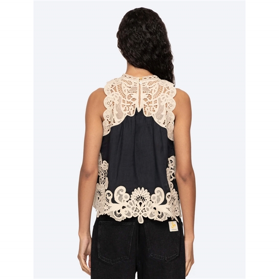 Sea New York Medina Lace Tank Top, Black